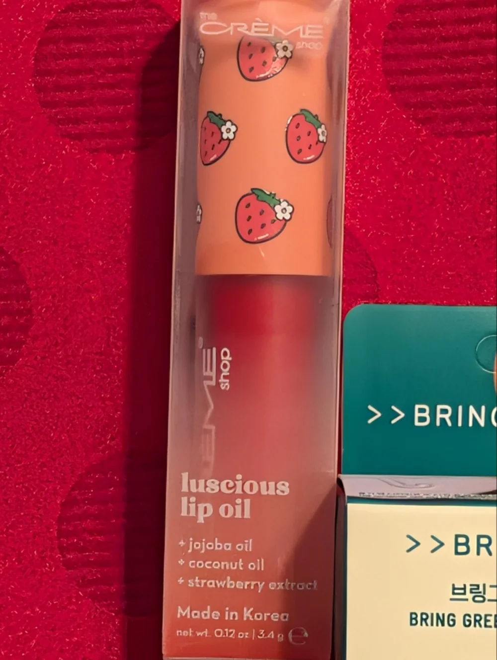 BringGreen Dalgona Lip Balm The Crème Shop Luscious Lip Oil Strawberry Jelly NIB